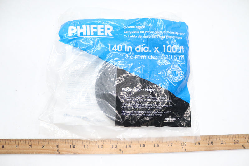 Phifer 0.140 in. x 100 ft. Black Spline