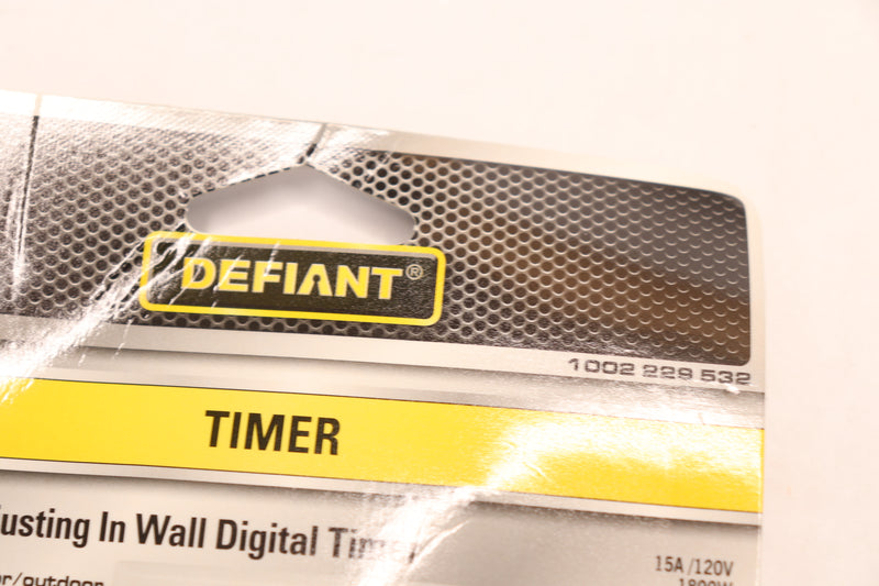 Defiant 3-Way Daylight Adjusting Digital Timer w/ Screw Terminals In-Wall White