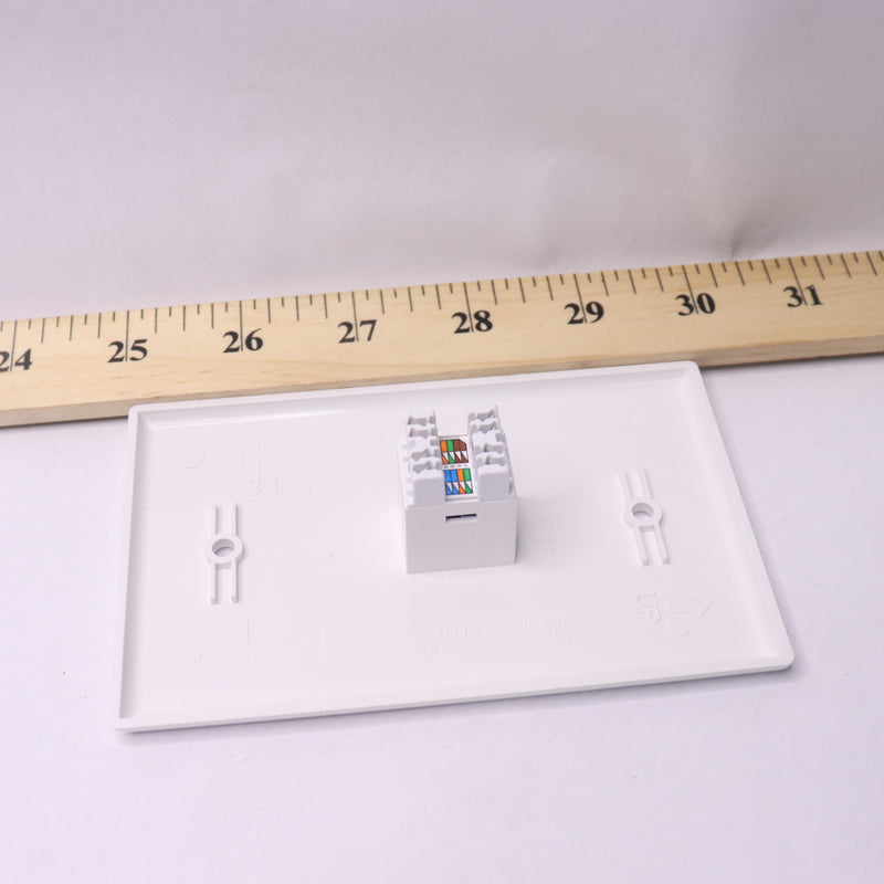 Leviton Data Jack Wall Plate Plastic White 1-Gang R02-40540-0MW - No Hardware