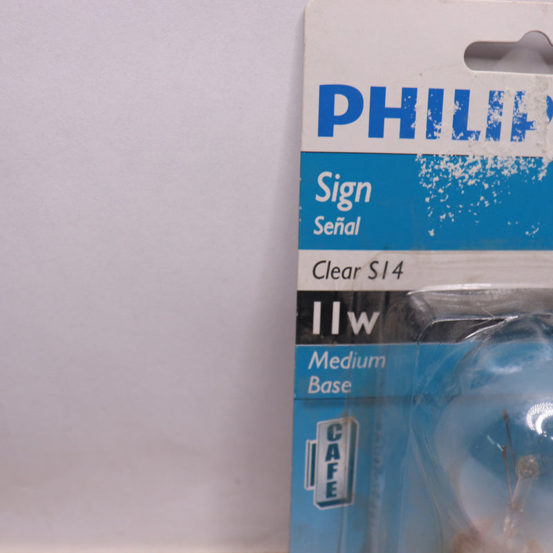 Philips LED Light Bulb Clear 11W-130V 2800K S14