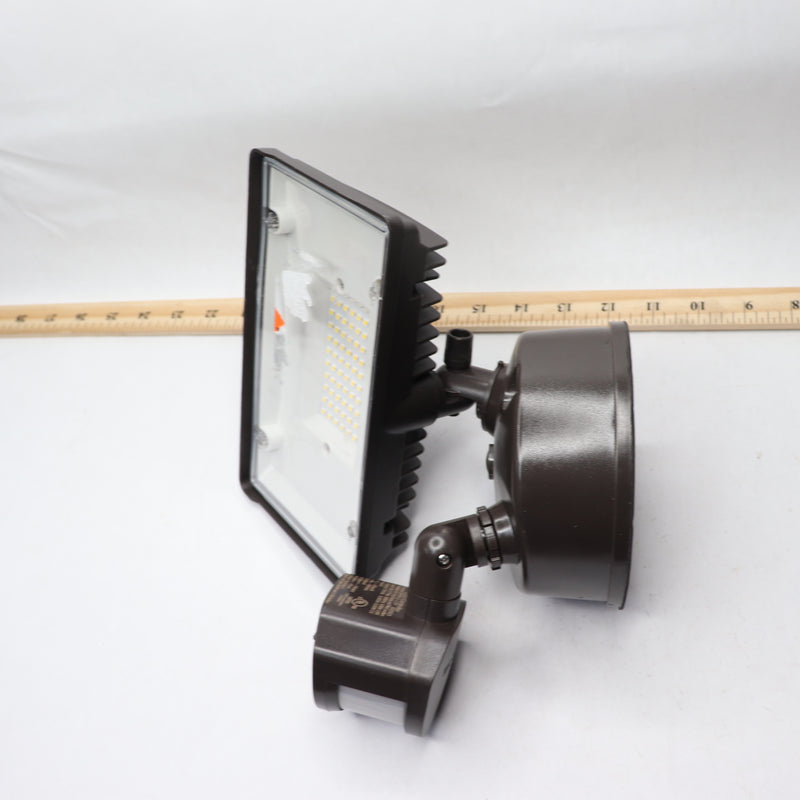 Halo Motion Activated LED Flood Light with Square Single Head Bronze 1008644265