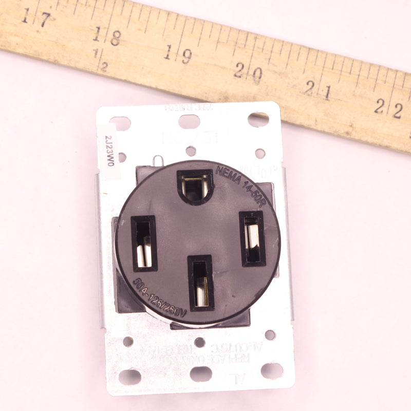 Leviton Flush Straight Blade Receptacle 50 Amp 125/250V NEMA 14-50R Black