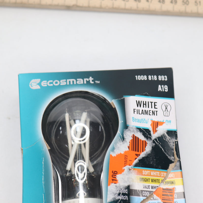 EcoSmart A19 Dimmable LED Light Bulb 60-Watt Equivalent Clear Glass 1008 818 893