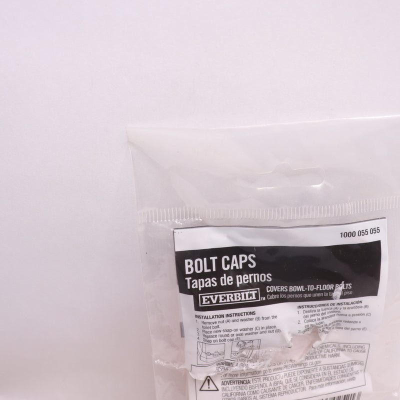 Everbilt  Toilet Bolt Caps Plastic White 1" 1000 055 055