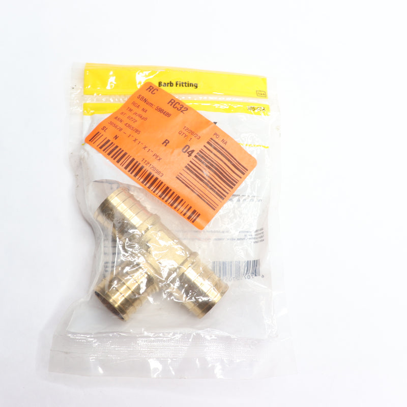 Apollo Valves Tube Tee Fitting Brass 1 Pex Pipe APXT11 305-678