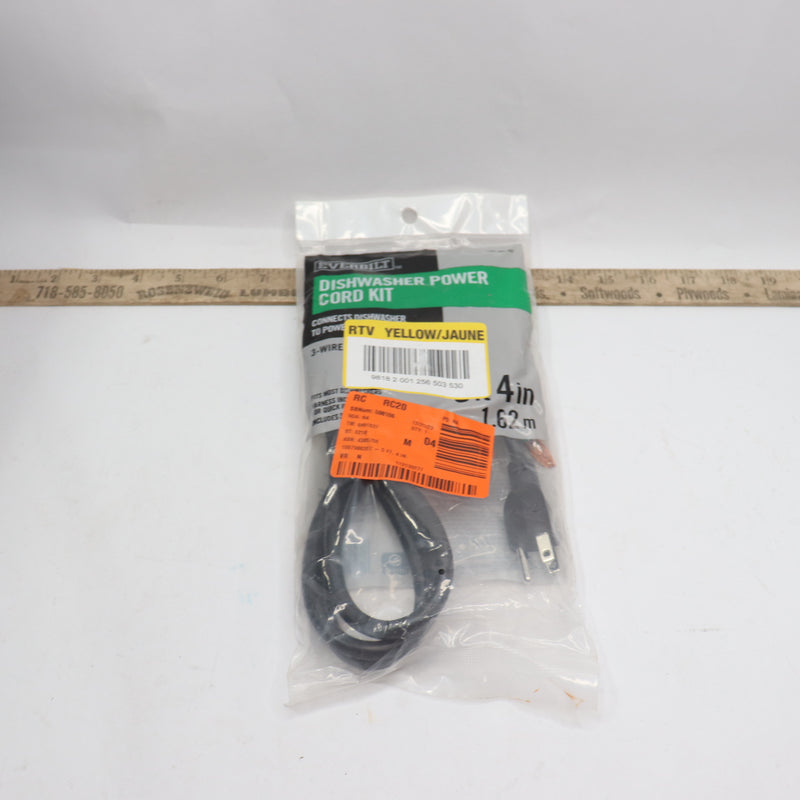 Everbilt Dishwasher Power Cord Kit 4" x 5ft EB09X70910