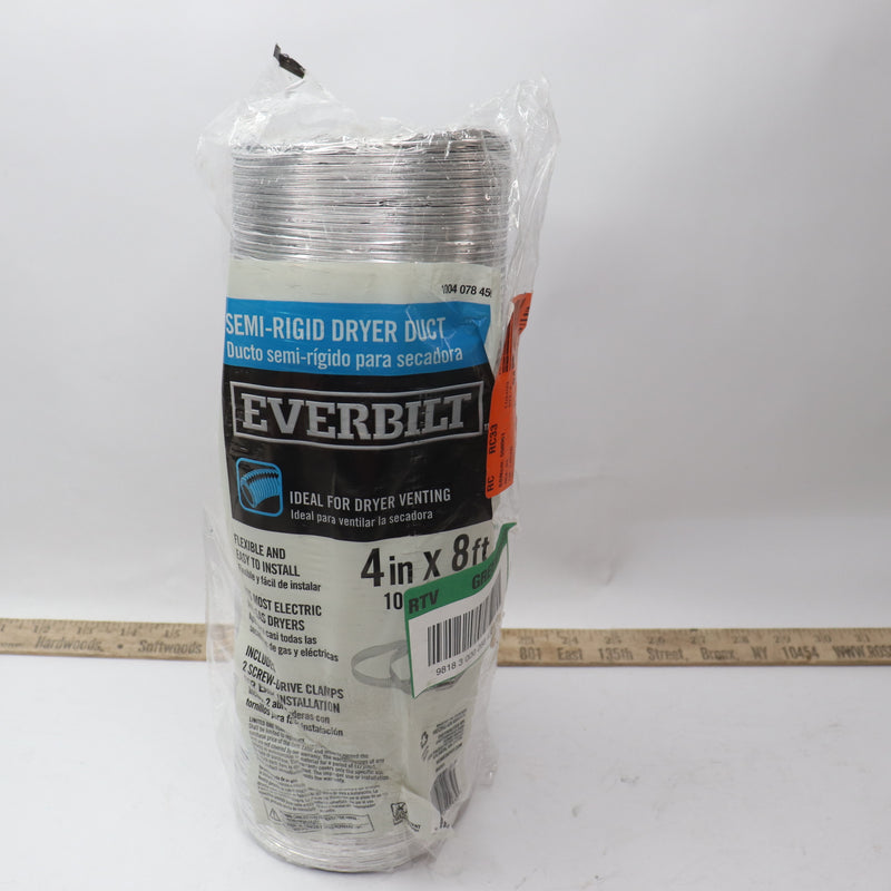 Everbilt Universal Semi-Rigid Dryer Duct With Clamps 4" x 8' 98251