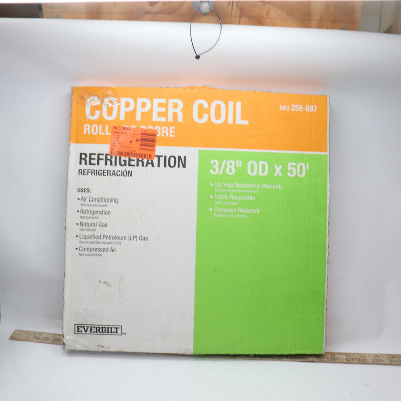 Everbilt Refrigeration Coil Tubing Soft Copper 3/8" x 50 Ft D 06050PS