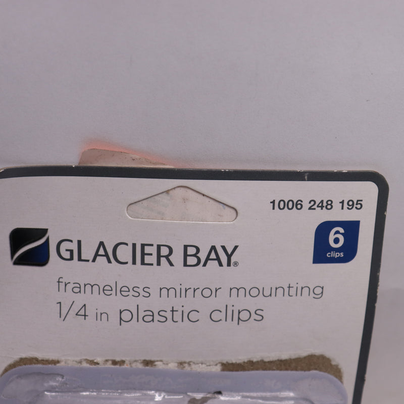 (4-Pk) Glacier Bay Mirror Mounting Clips Plastic 1/4" 1006248195