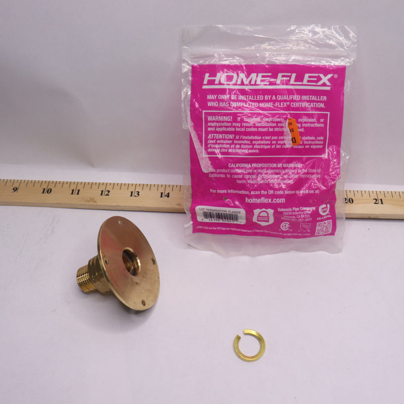 Home-Flex Termination Flange 5 Psi Stainless Steel Male Brass 1/2"