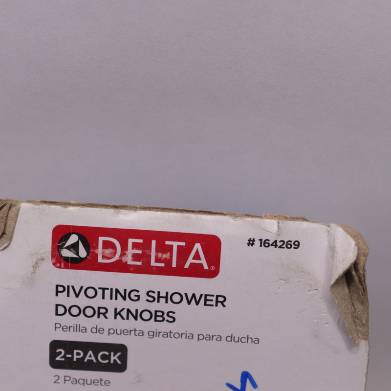 (2-Pk) Delta Pivoting Shower Door Lyndall Knob Polished Chrome 164269