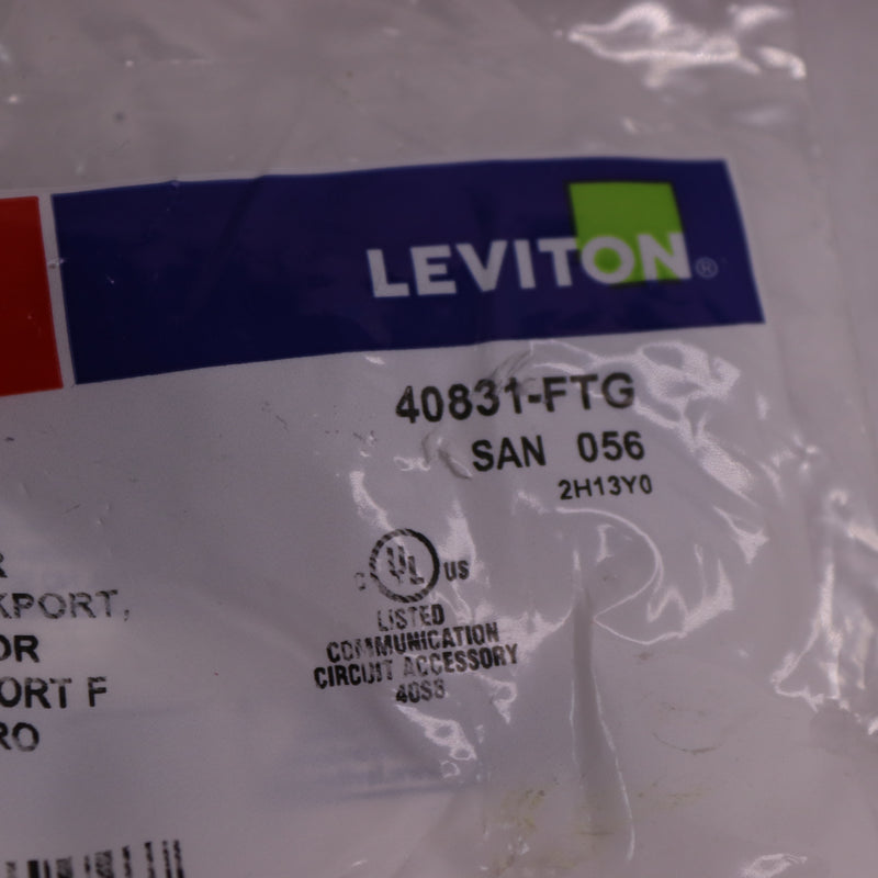 Leviton Snap In Quick Port F-Connector Light Almond/Gold 3.0 GHz75 Ohm 40831-FTG