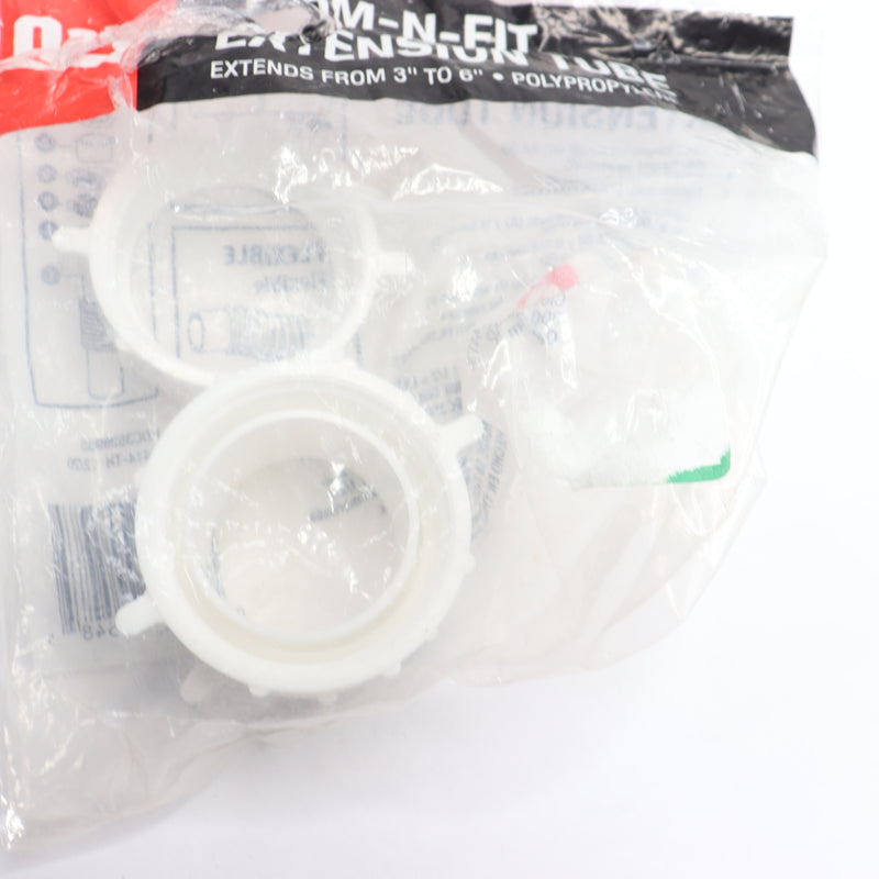 Oatey Sink Drain Tailpiece Extension Tube Plastic White 1000050056 Nuts Only