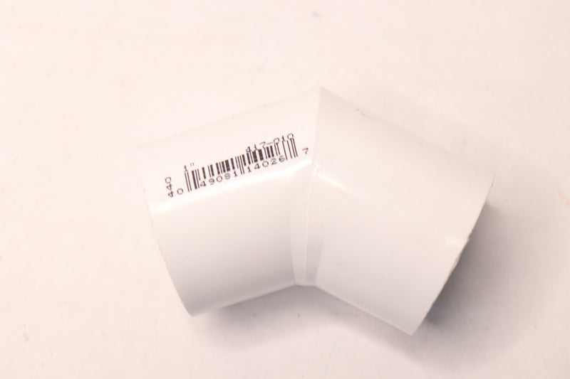 Dura 45-Degree Elbow Sch. 40 PVC White 1" Slip 417-010