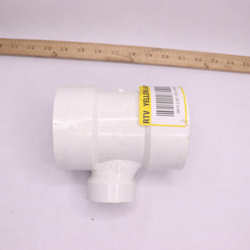 Charlotte Sanitary Tee Reducing PVC DWV White 3" x 3" x 1-1/2" 31-511