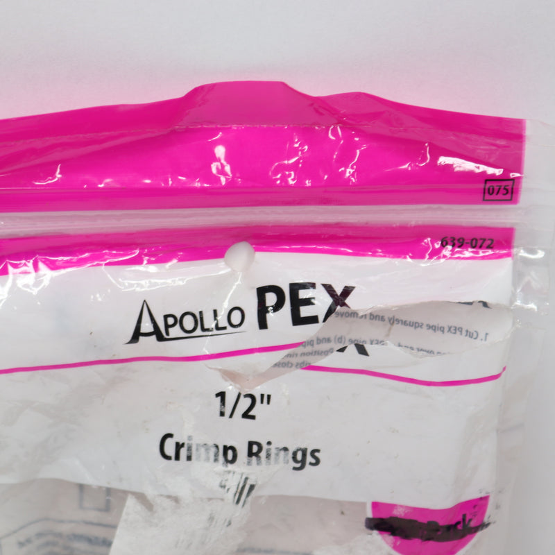 (8-Pk) Apollo Pex Crimp Ring Copper 1/2" APXCR1225PK