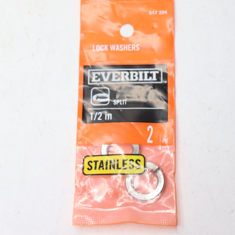 (2-Pk) Everbilt Lock Washer Stainless Steel 1/2" 800441