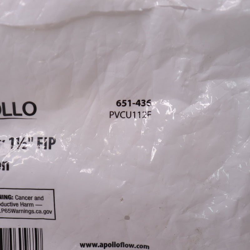 Apollo FIP x FIP Union PVC White 1-1/2" x 1-1/2" PVCU112F