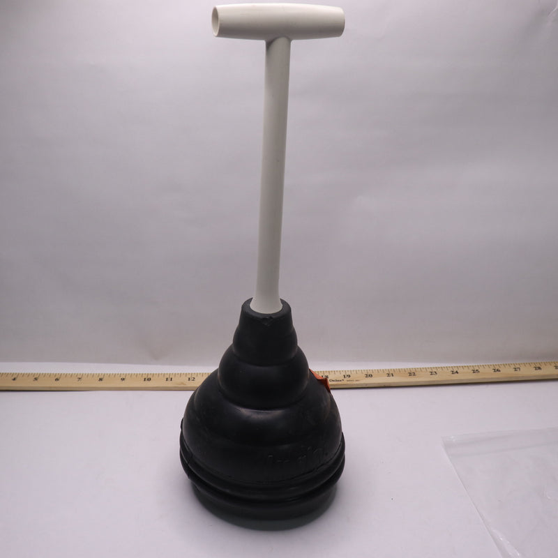 Korky Beehive Toilet Plunger Plastic Handle Black 6&quot; Cup 1000 021 479