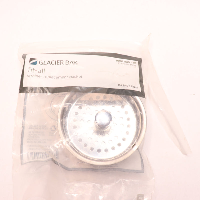 Glacier Bay Kitchen Sink Strainer Basket Fit All Stainless Steel Silver