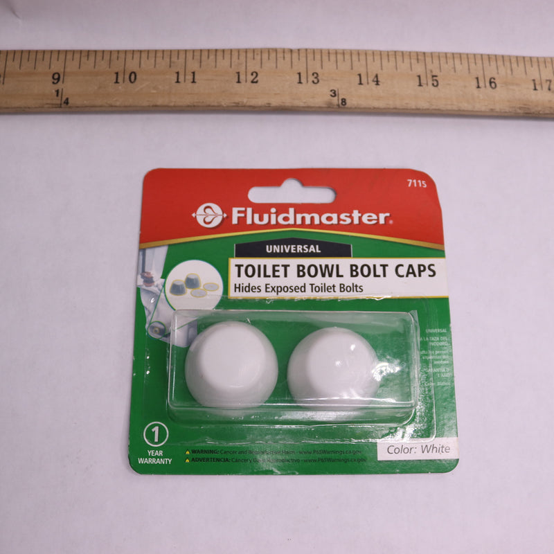 (2-Pk) Fluidmaster Toilet Bolt Cap Plastic White 7115