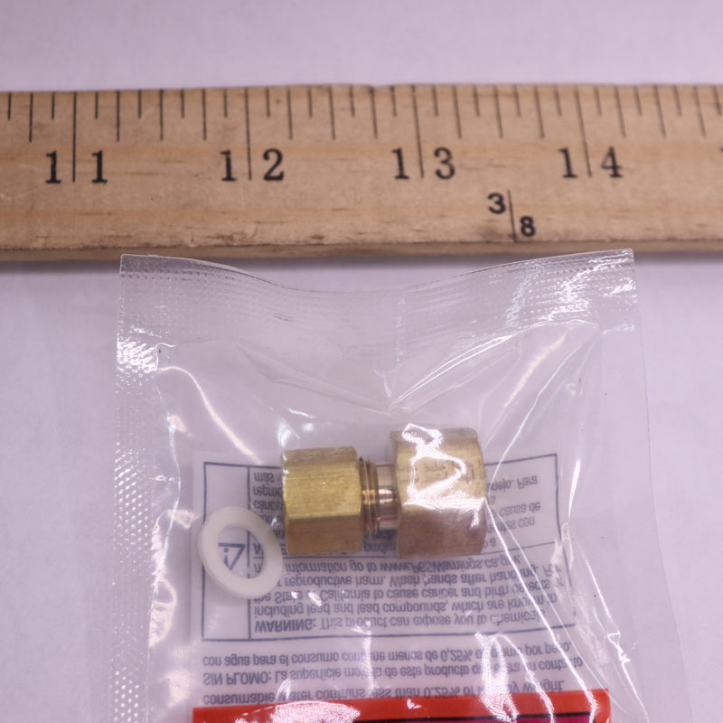 Everbilt Fine Thread Compression Adapter Lead-Free Brass 1/4" x 3/8" LFA-154