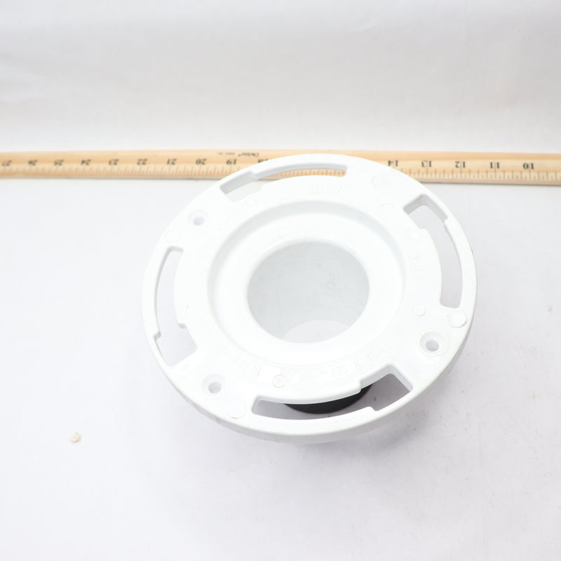 Oatey Toilet Flange Twist-N-Set PVC White 4" 1003316812