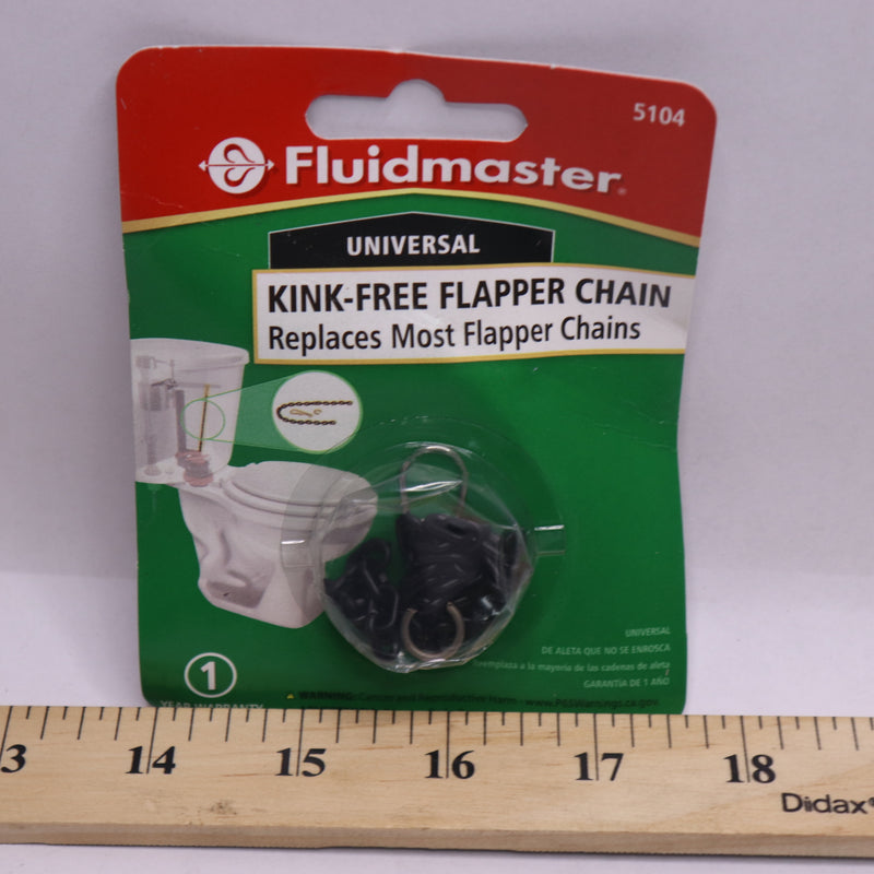 Fluidmaster Universal Kink Free Toilet Flapper Chain Replacement Black 5104