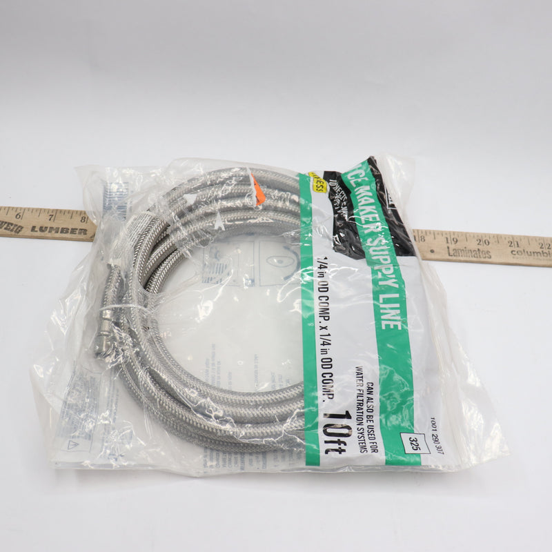 Everbilt Ice Maker Connector 125PSI 1/4" Comp 10FT 1001290307