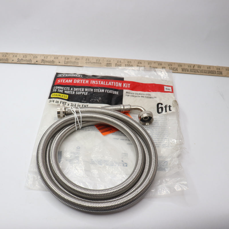 Everbilt Steam Dryer Installation Kit Braided Stainless 3/4" X 6Ft 7221-1-EB