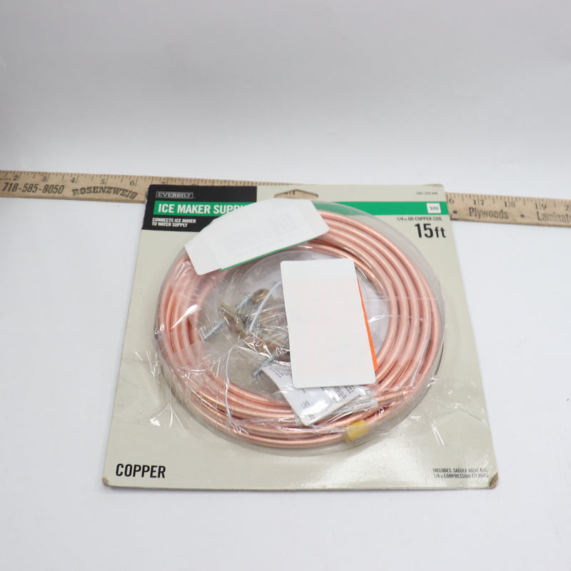 Everbilt Ice Maker Installation Kit Copper 1/4" x 15 Ft 7251-15-14-KIT-EB