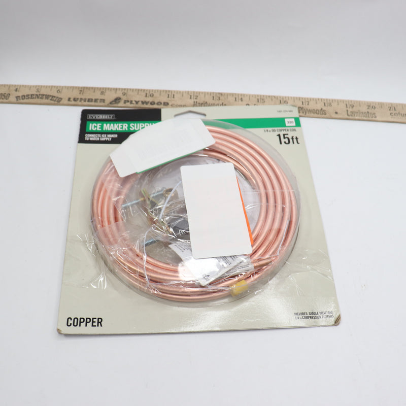 Everbilt Ice Maker Installation Kit Copper 1/4" x 15 Ft 7251-15-14-KIT-EB