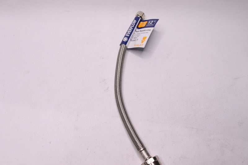 Everflow Stainless Steel Flexible Braided Water Supply Line 12" Long x 3/8" Comp