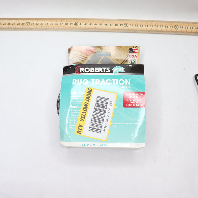 Roberts Rug Traction Indoor Anti-Slip Rug Strip Rubber Tape 2-1/2" x 25' 50-545