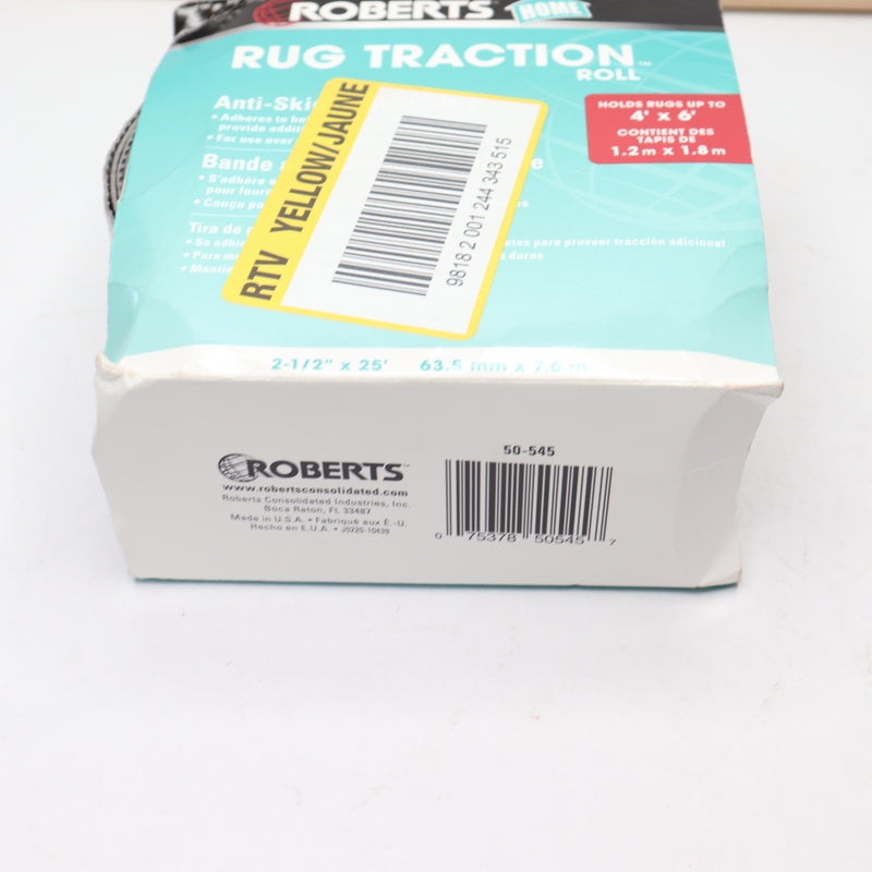 Roberts Rug Traction Indoor Anti-Slip Rug Strip Rubber Tape 2-1/2" x 25' 50-545