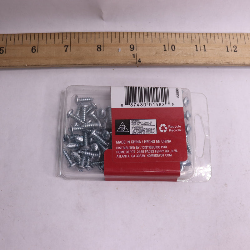 (100-Pk) Everbilt Phillips Pan Head Sheet Metal Screws Zinc Plated