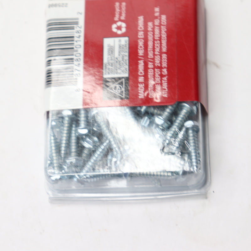 (100-Pk) Everbilt Hex Head Slotted Sheet Metal Screws