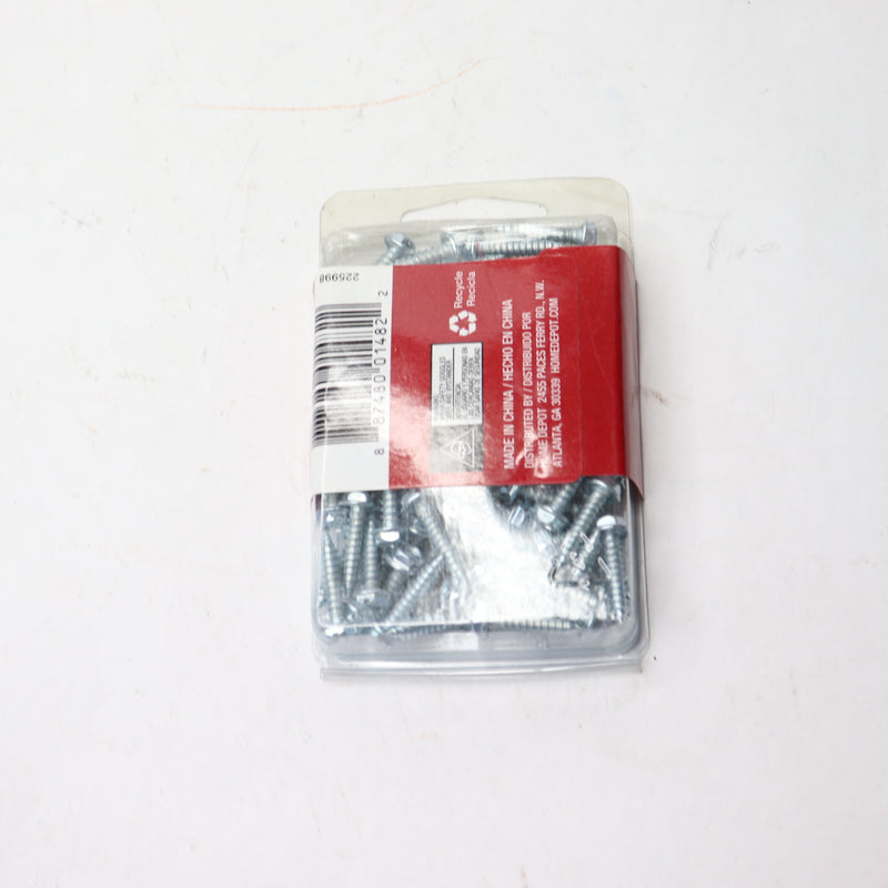 (100-Pk) Everbilt Hex Head Slotted Sheet Metal Screws