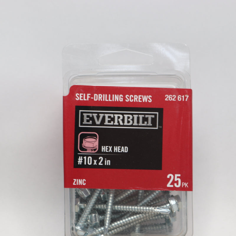 (25-Pk) Everbilt Hex Head Sheet Metal Screws Zinc Plated