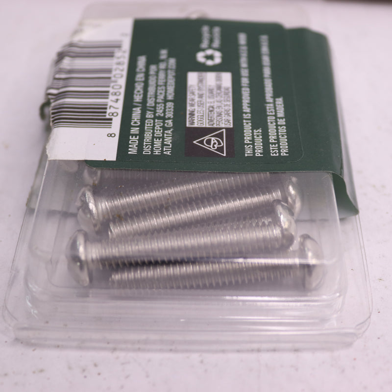 (10-Pk) Everbilt Combo Round Head Machine Screws 1/4"-20 x 1-1/2" 442 262