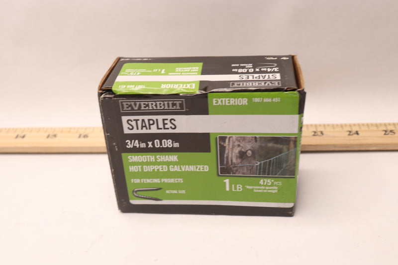 (475-Pk) Everbilt Staples Hot Dipped Galvanized 1Lb 3/4" 1007 668 451