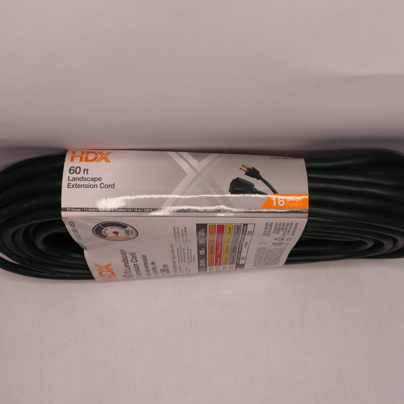 HDX Extension Cord Green 10amp 125V 16/3 x 60' 1003 088 455