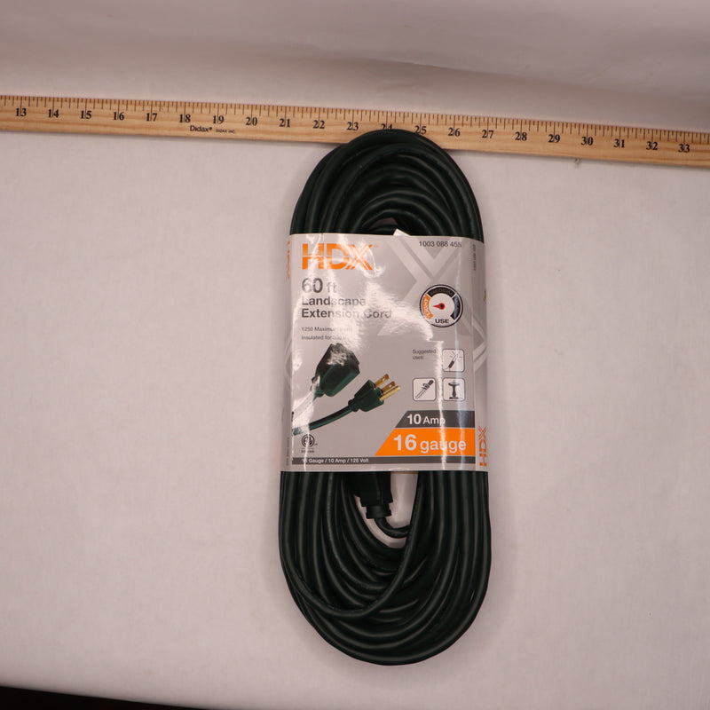 HDX Extension Cord Green 10amp 125V 16/3 x 60' 1003 088 455