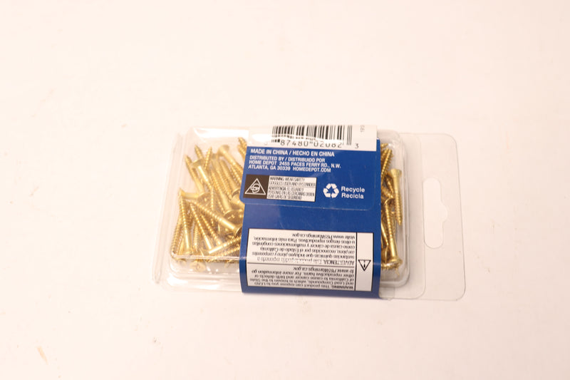 (100-Pk) Everbilt Phillips Flat Head Wood Screws Brass