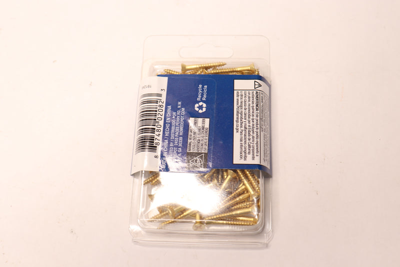 (100-Pk) Everbilt Phillips Flat Head Wood Screws Brass