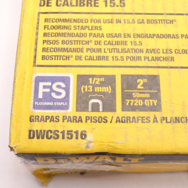 (7720-Pk) Dewalt Flooring Staples Alloy Steel 15.5ga 1/2 Crown x 2" DWCS1516