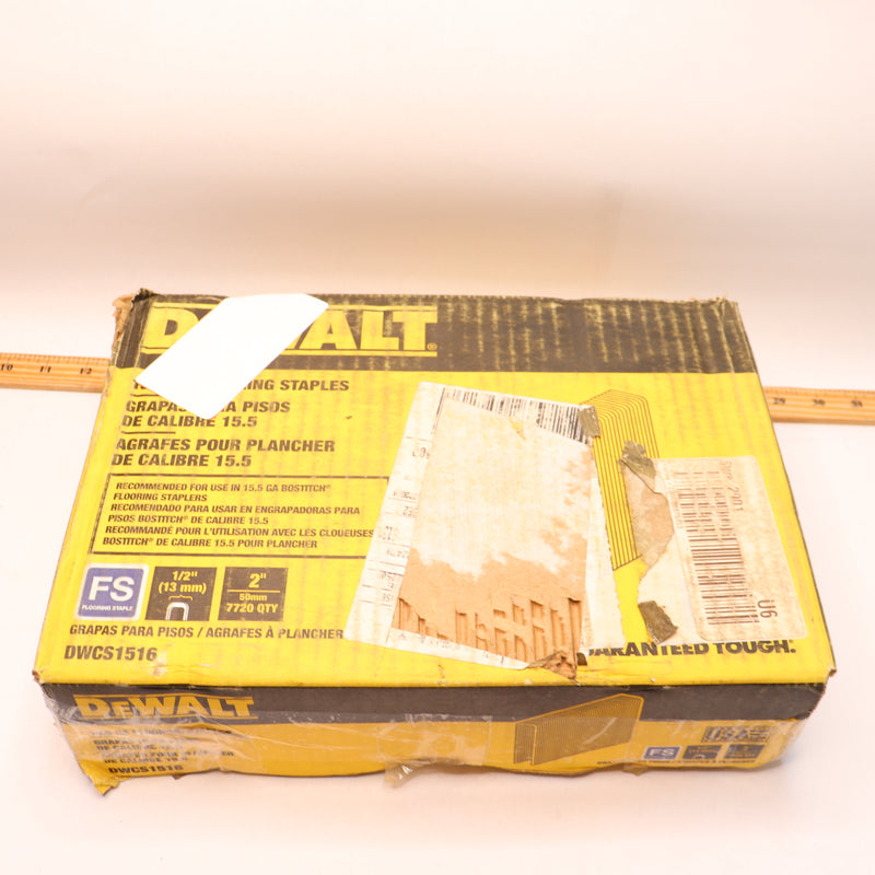 (7720-Pk) Dewalt Flooring Staples Alloy Steel 15.5ga 1/2 Crown x 2" DWCS1516