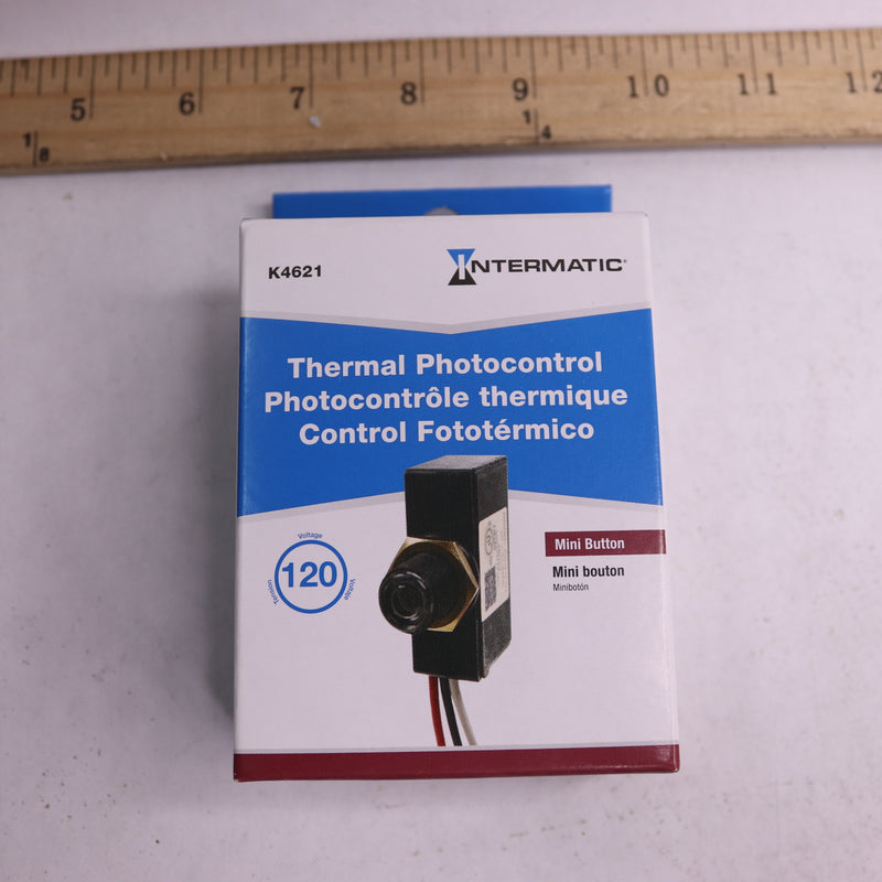 Intermatic Dusk to Dawn Light Control Mini Button Photocontrol Black 500W K4621