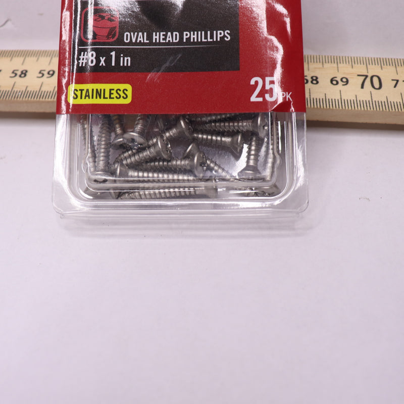 (25-Pk) Everbilt Oval Head Sheet Metal Screw Stainless Steel