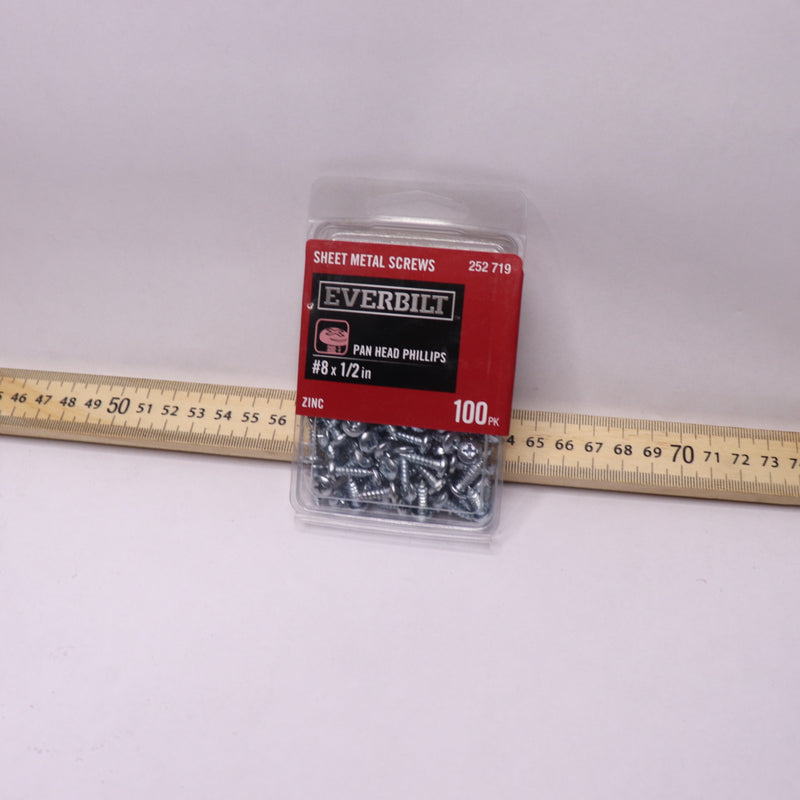 (100-Pk) Everbilt Hex-Head Slotted Drive Sheet Metal Screws